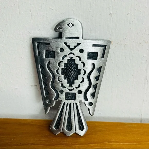 Silver Thunderbird Bird Bolo Tie Southwestern Western Native American Style - Picture 4 of 7